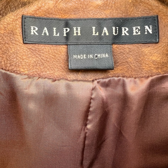 Vintage Ralph Lauren Collection Black Label Leather Jacket Blazer size 4 - Picture 12 of 14